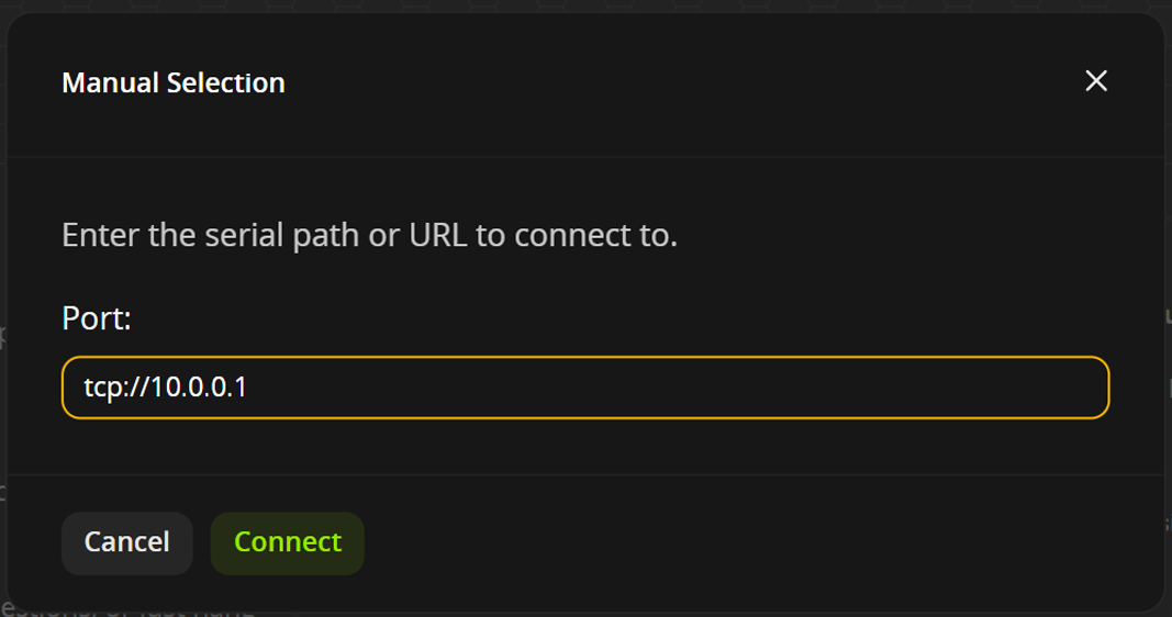 Betaflight App - Manual connection